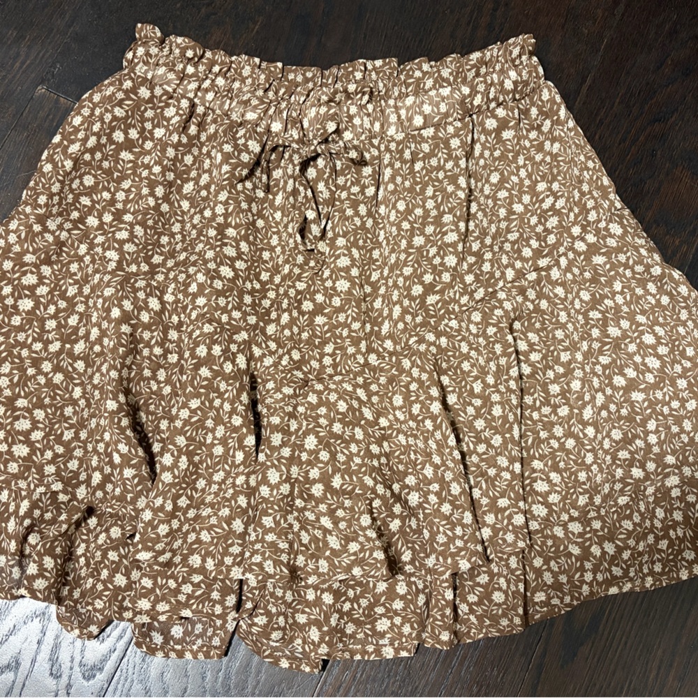 Floral Brown Skirt